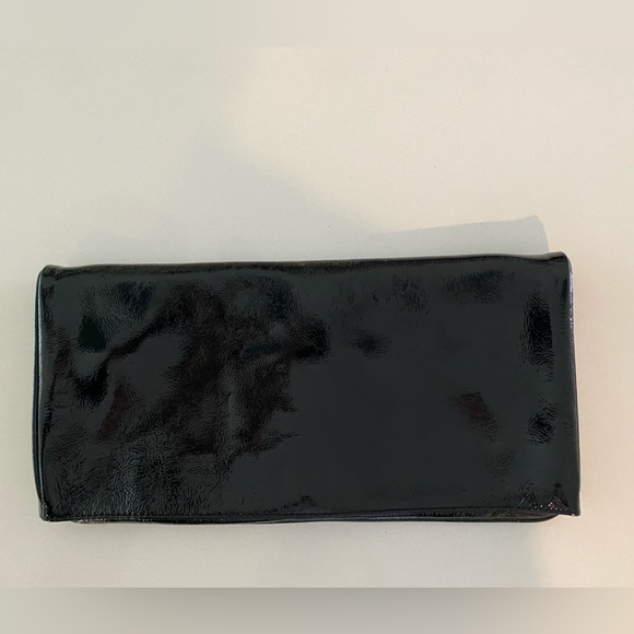 HOBO Handbags - HOBO INTERNATIONAL Black Patent Envelope‎ Clutch Magnetic Fold Flap Purse